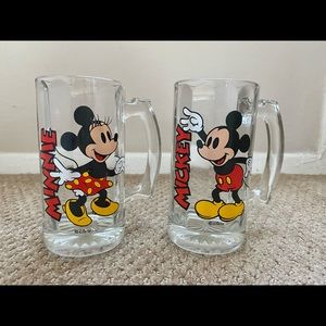 Mickey & Minnie Mouse Beer Glasses - Set of 2